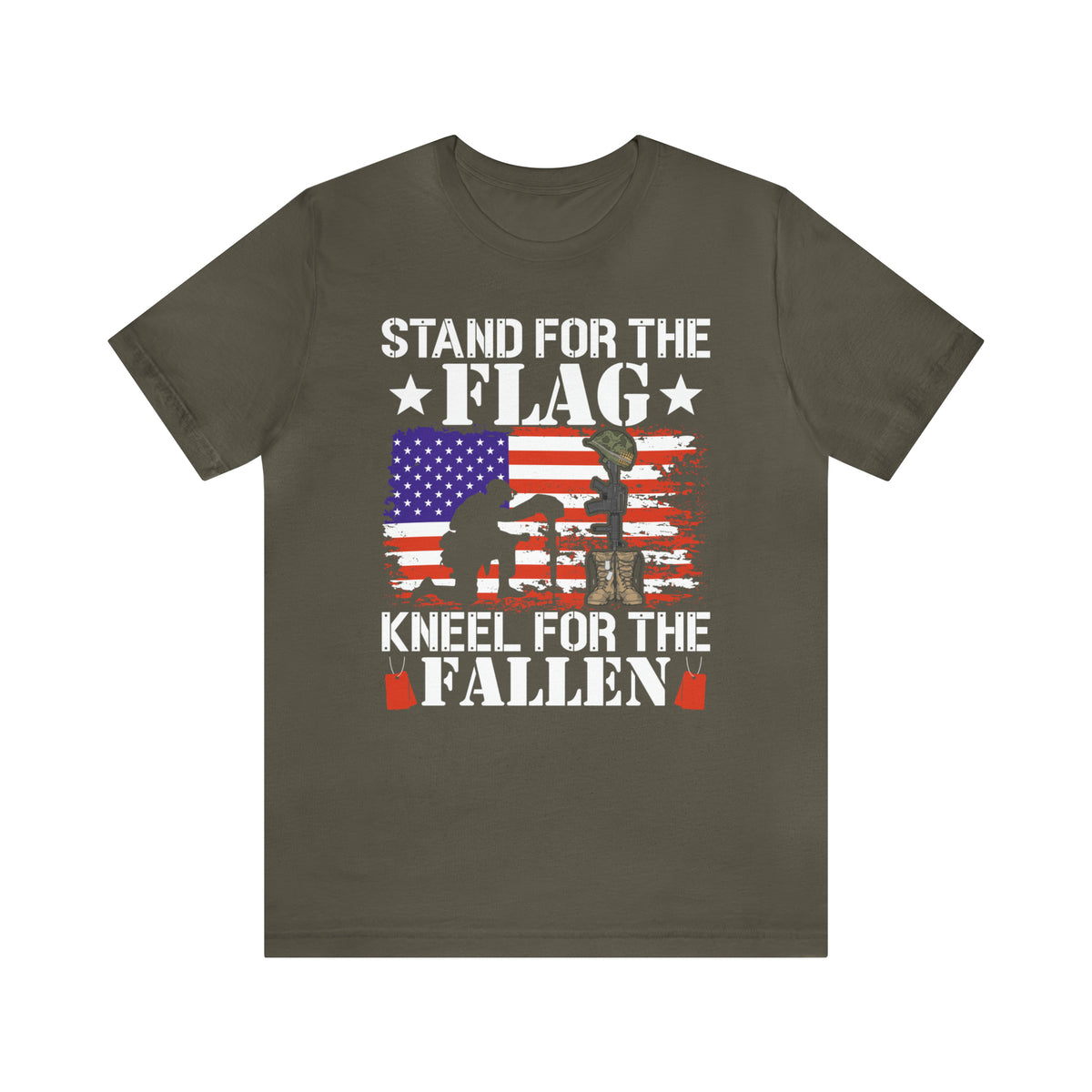 Stand for the Flag, Kneel for the Fallen Veterans T-Shirt
